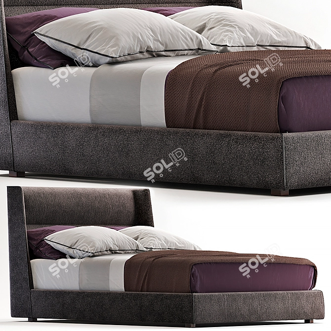 Elegant and Luxurious Chloe Bed 3D model image 1