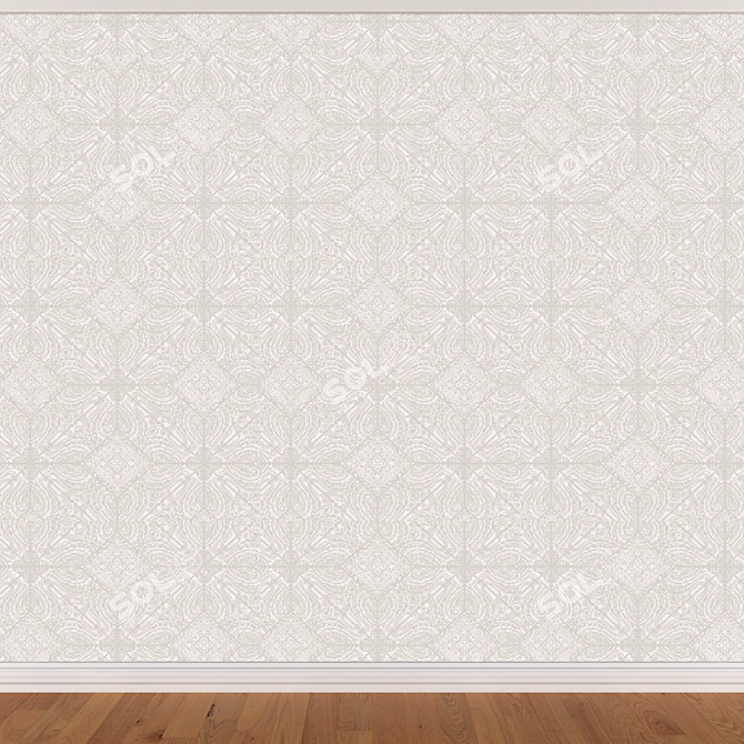 Seamless Wallpaper Set with 3 Colors 3D model image 2