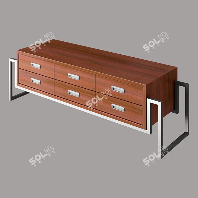 Sleek Modern TV Table 3D model image 1