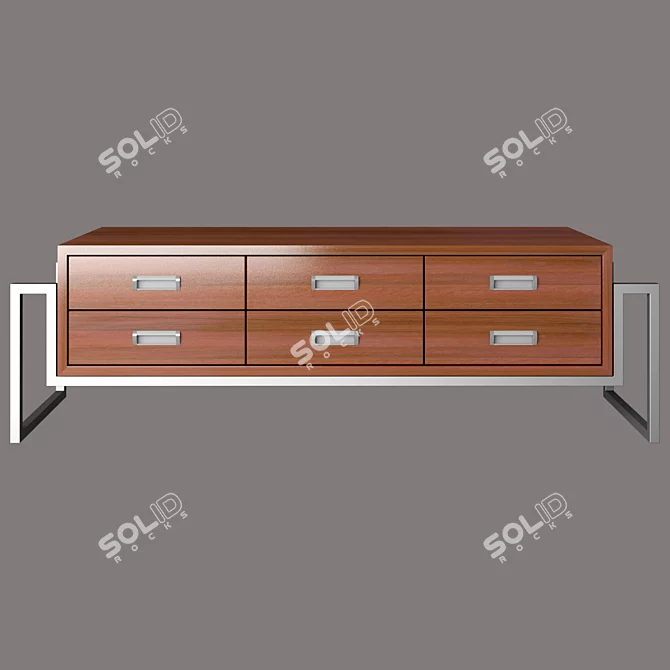 Sleek Modern TV Table 3D model image 2