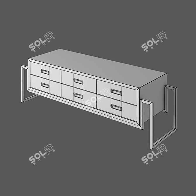 Sleek Modern TV Table 3D model image 3