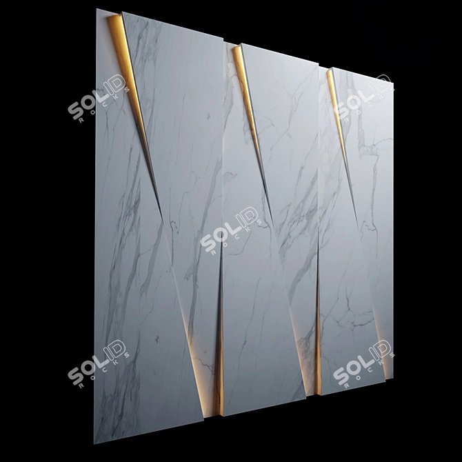 Elegant Marble Wall Décor 3D model image 2