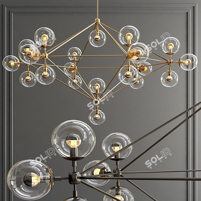 Modern Modo 6-Sided Chandelier 3D model image 1