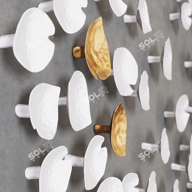 Floating Calla Lily Sculpture: Elegant Ceramic Art 3D model image 2