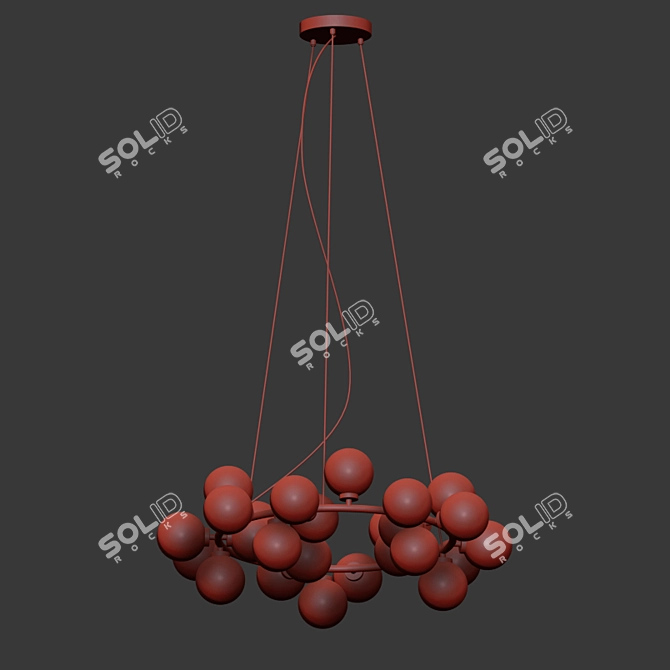 Modern Brass Chandelier | Inflora 25 Plafonds 3D model image 2