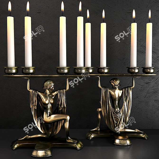 Elegant Eichholtz Bruneau Candle Holder 3D model image 1