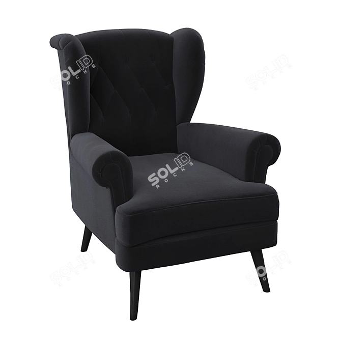 Elegant Upholstered Armchair 3D model image 1