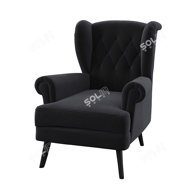 Elegant Upholstered Armchair 3D model image 2