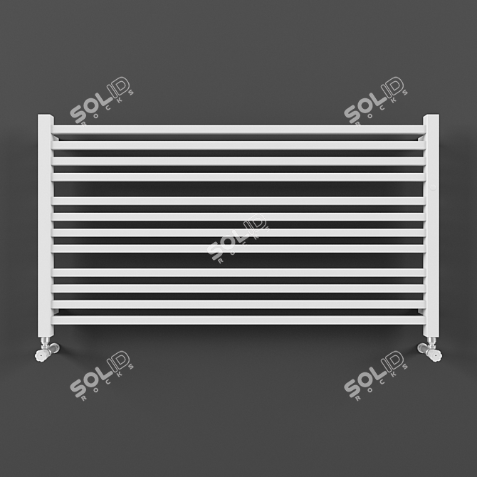 Sleek Stick Level Heated Towel Rail 3D model image 1