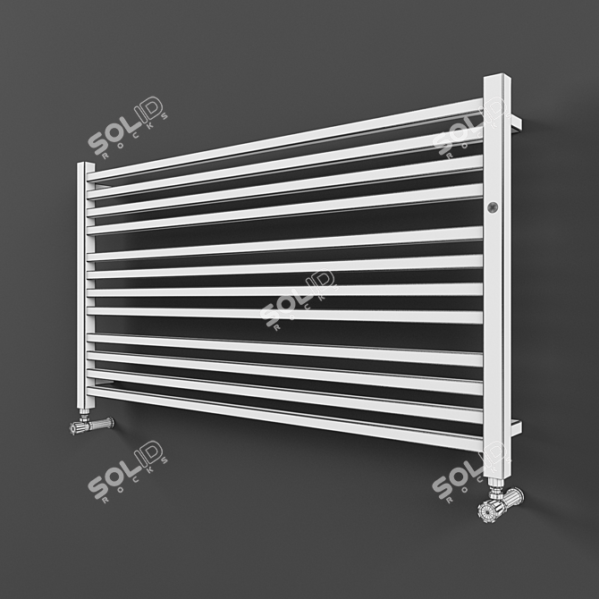 Sleek Stick Level Heated Towel Rail 3D model image 3