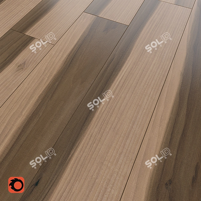 Grusha Matte Wood Tile: Beige Texture, 900x150x10mm 3D model image 3