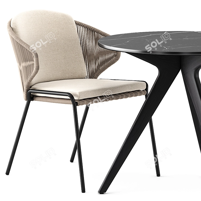 Modern Outdoor Seating: MANUTTI RADIUS Chairs & TORSA Table 3D model image 5