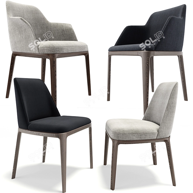 Elegant Chair Set - Grace and Sophie 3D model image 1