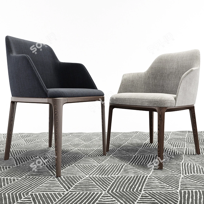 Elegant Chair Set - Grace and Sophie 3D model image 3