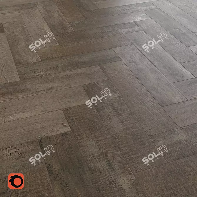 Grusha Wood Tile: Textured Brown Floor Option 3D model image 1