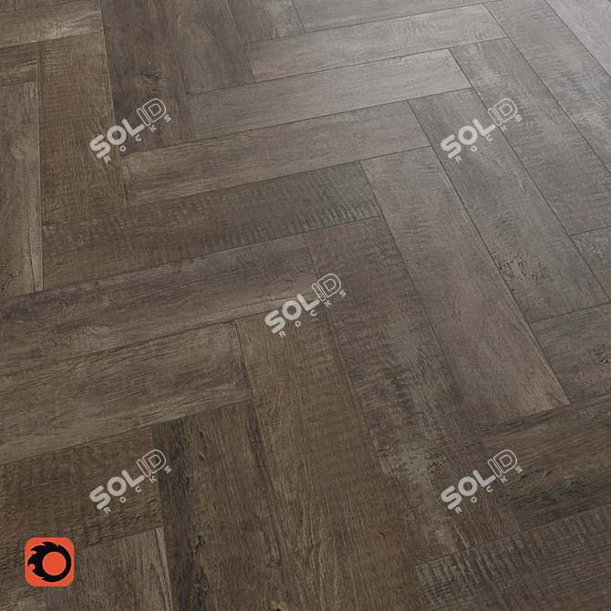 Grusha Wood Tile: Textured Brown Floor Option 3D model image 2