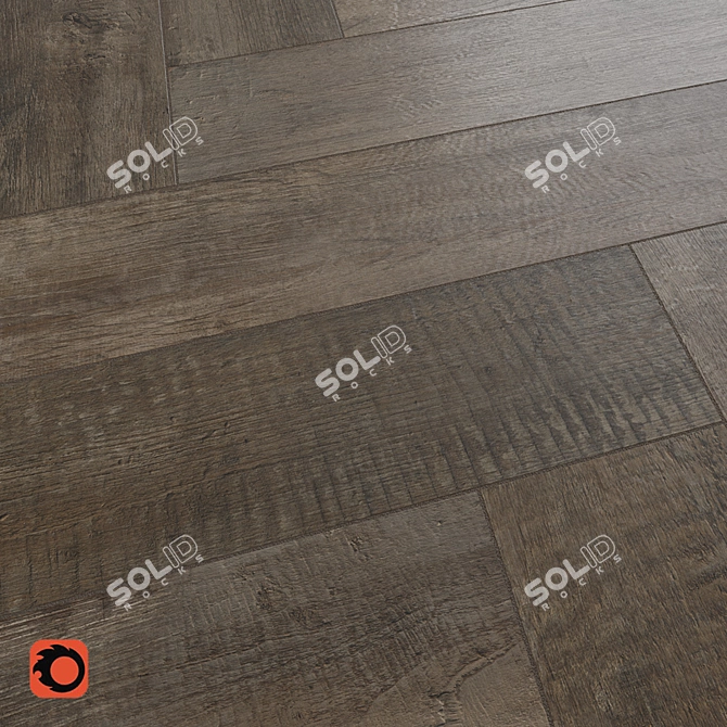 Grusha Wood Tile: Textured Brown Floor Option 3D model image 3