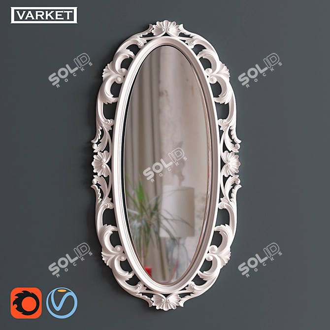 Contea Frameless Vanity Mirror - Elegant and Modern 3D model image 1