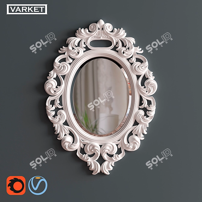 Elegant Cleopatra Mirror Collection 3D model image 1