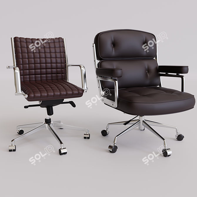 Pattern Brown Office Chair 3D model image 1