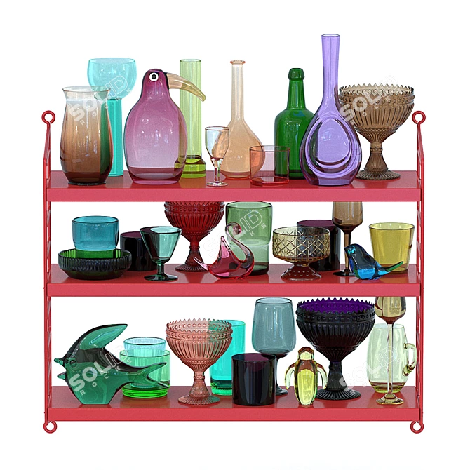 Title: Refined Glass Assortment 3D model image 1