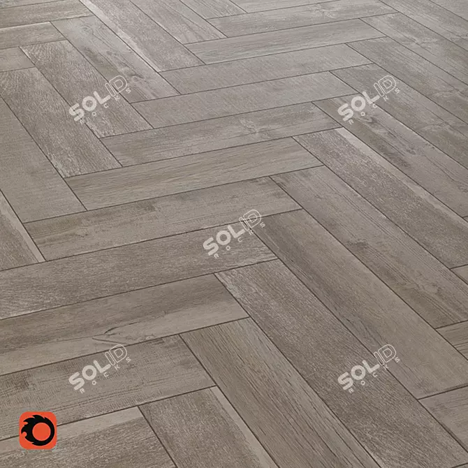 Bergen Beige Wood Tile: 12 Textures & Matte Finish 3D model image 1