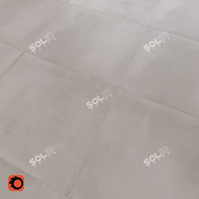 Dust Grey Concrete Floor Tile 3D model image 2