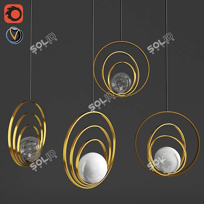 Modern Glass Ceiling Pendant Lamp 3D model image 1