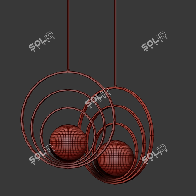 Modern Glass Ceiling Pendant Lamp 3D model image 2