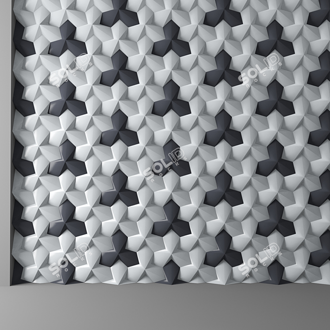 Unique Abstract Wall Panel 3D model image 2