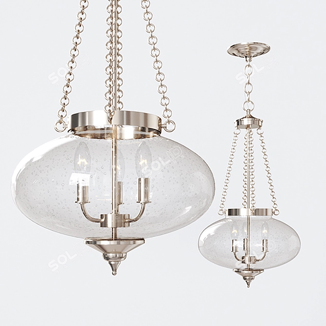 Lowry Pendant Light - Satin Nickel 3D model image 1
