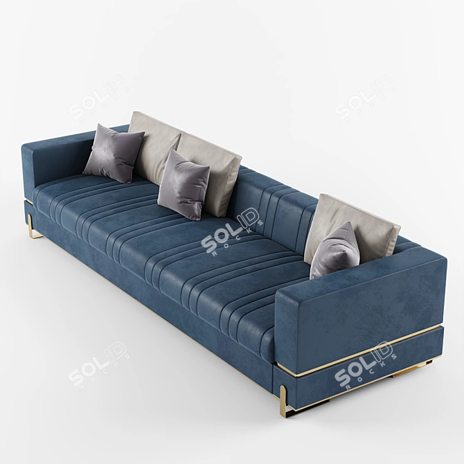 Luxury Grand 3-Seater Sofa: Elegant Design & Comfort 3D model image 2