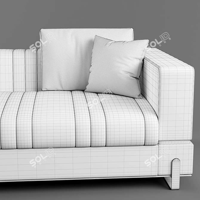 Luxury Grand 3-Seater Sofa: Elegant Design & Comfort 3D model image 3