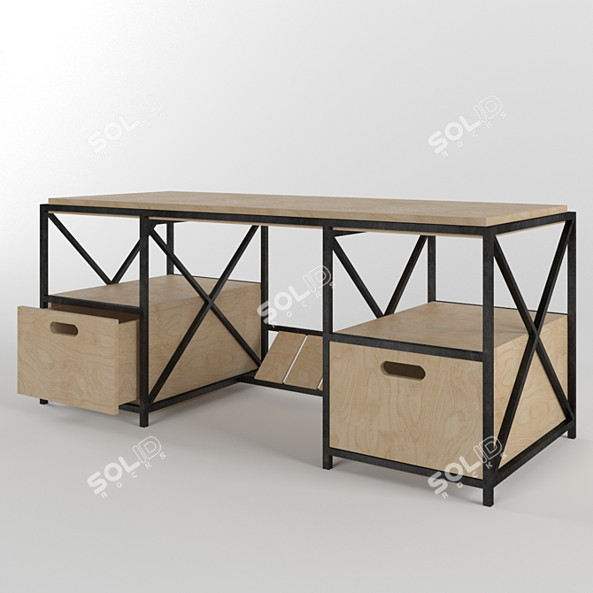 Sleek and Stylish Office Desk 3D model image 1