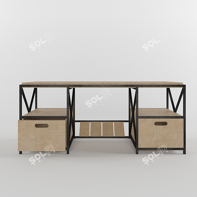 Sleek and Stylish Office Desk 3D model image 2