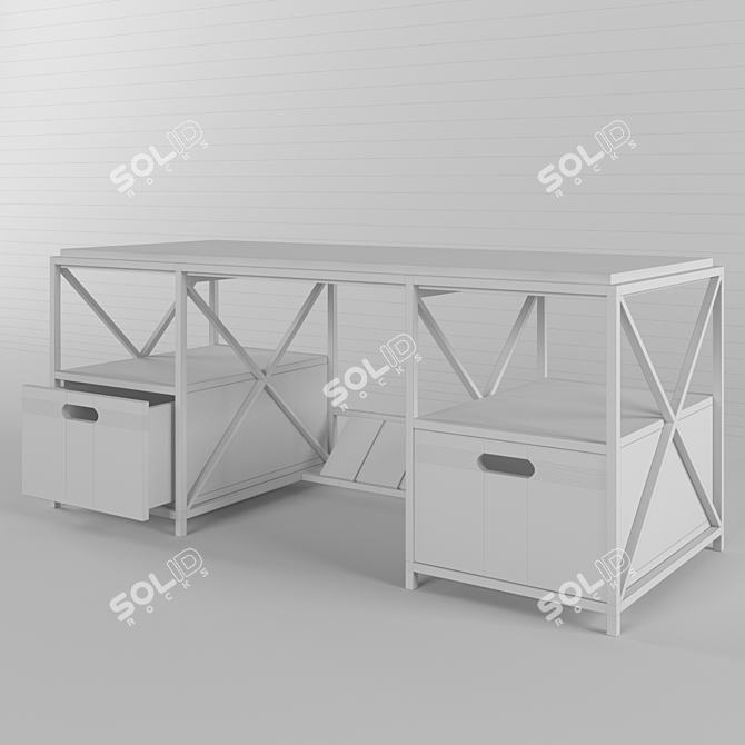 Sleek and Stylish Office Desk 3D model image 3