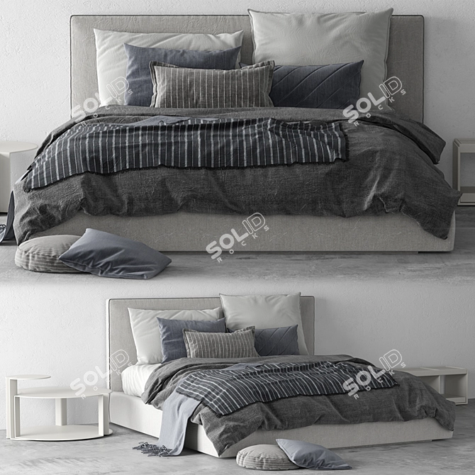 Richard Bed - Elegant and Contemporary Design 3D model image 1