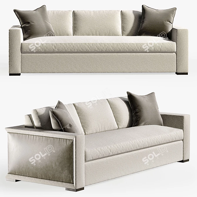 Elegant Hickory Chair Regis Sofa 3D model image 2