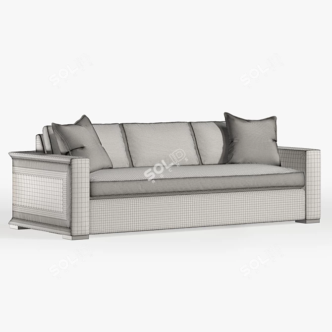 Elegant Hickory Chair Regis Sofa 3D model image 3