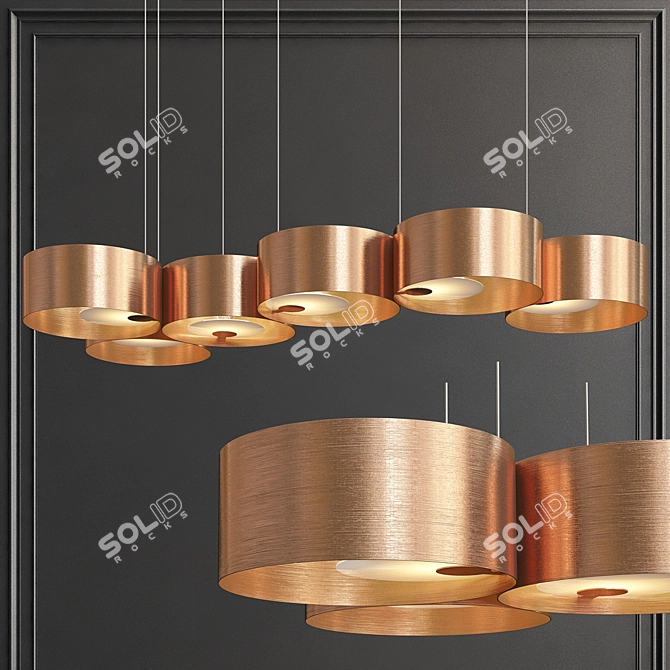 Elegant Beam Chandelier 3D model image 1