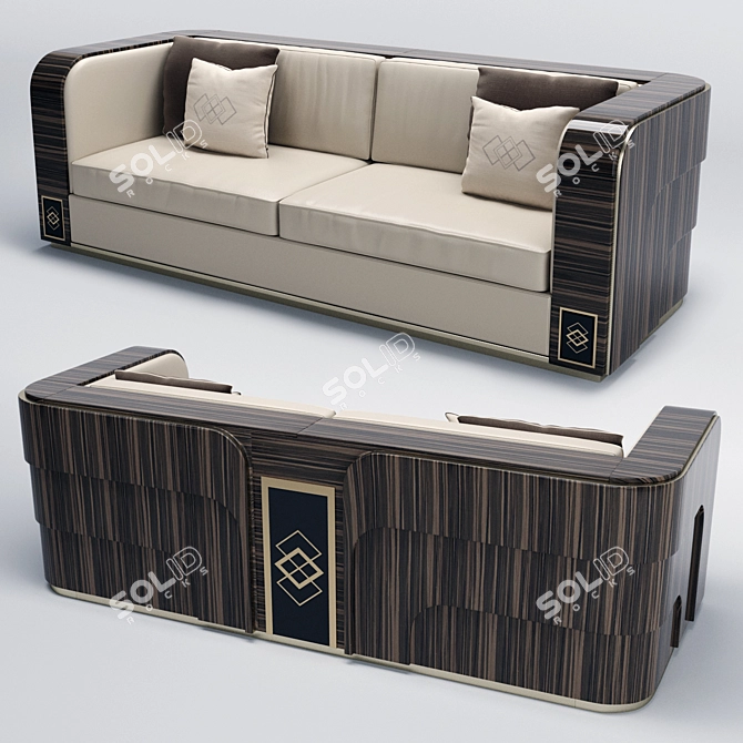 Russian-inspired Pregno Riverside Sofa 3D model image 1