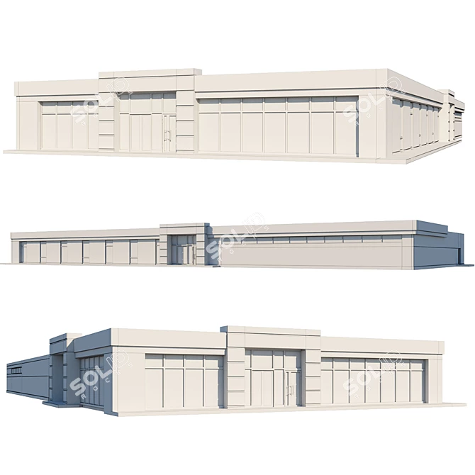 Spacious Single Storey Shop 3D model image 2