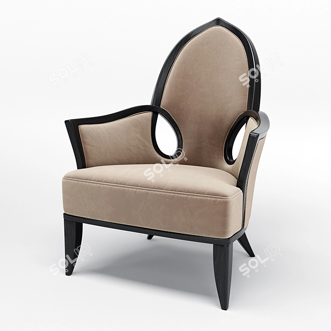 Riverside Armchair P24: Embrace Life's Pleasures with Pregno 3D model image 1