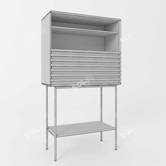 Elegant Mahon Bar Cabinet 3D model image 2
