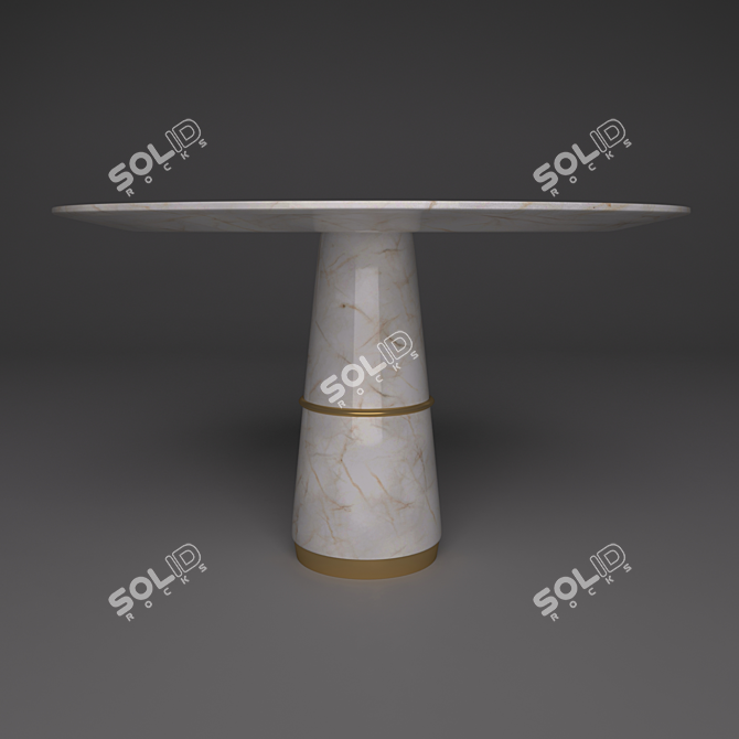 Luxury Marble and Gold Dining Table 3D model image 3