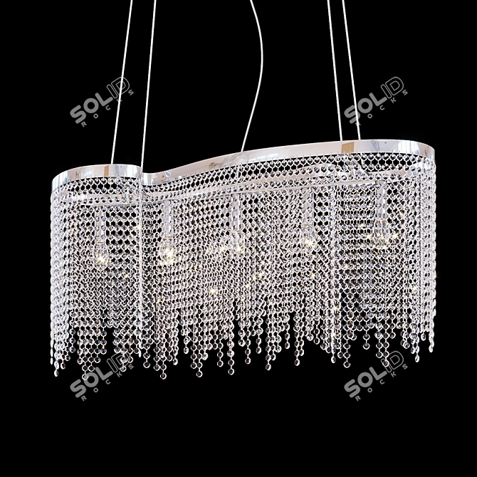 Aurora Chandelier - Elegant Chrome Finish 3D model image 1