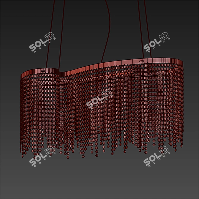 Aurora Chandelier - Elegant Chrome Finish 3D model image 2