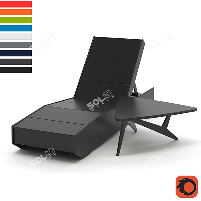 Lollygagger_405 Outdoor Chaise: Vivid Color Options 3D model image 1