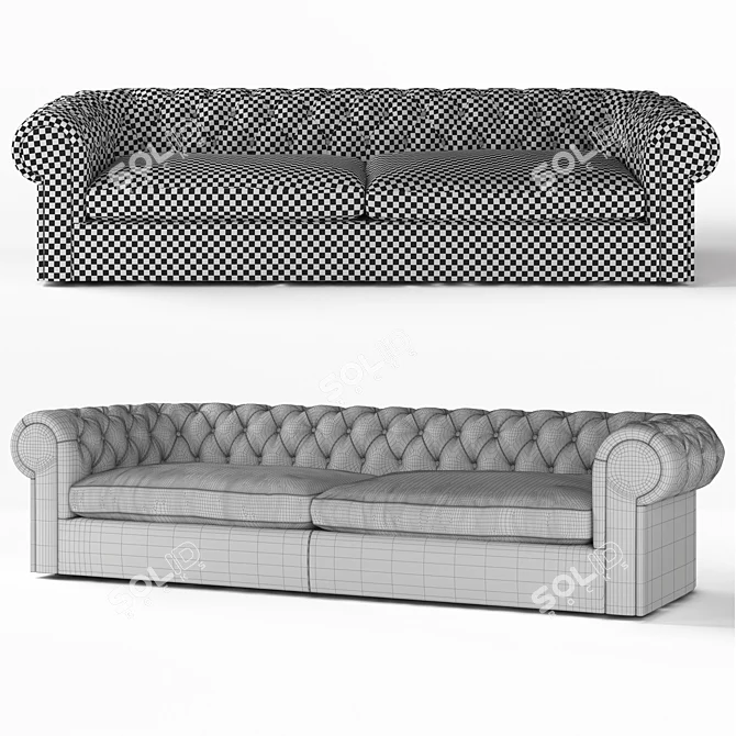 Flexteam Charles B Sofa - 270x105x45cm 3D model image 2