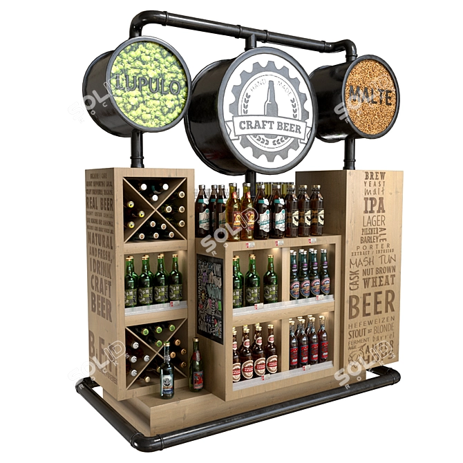 Craft Beer Exhibitor Table 3D model image 2